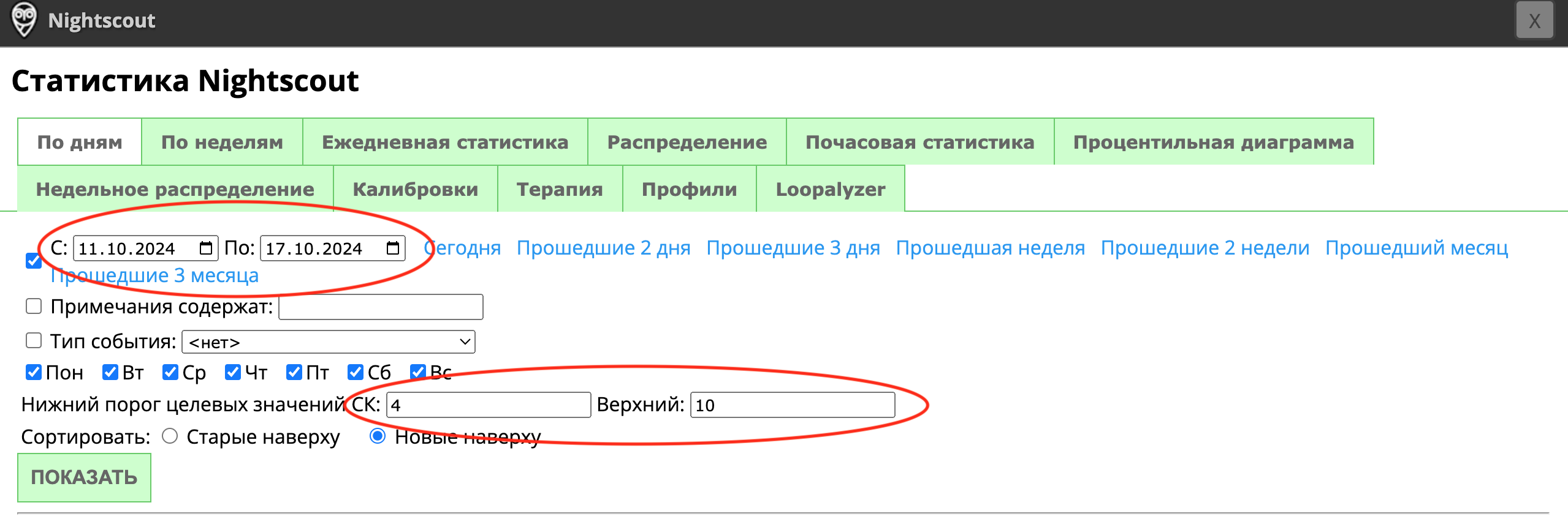 Статистика NIghtscout 1
